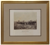 Original Albumen Photograph From Alexander Gardners Photographic Sketch Book of the Civil War, Entitled Group of Confederate Prisoners at Fairfax Court-House -- Near Fine Condition